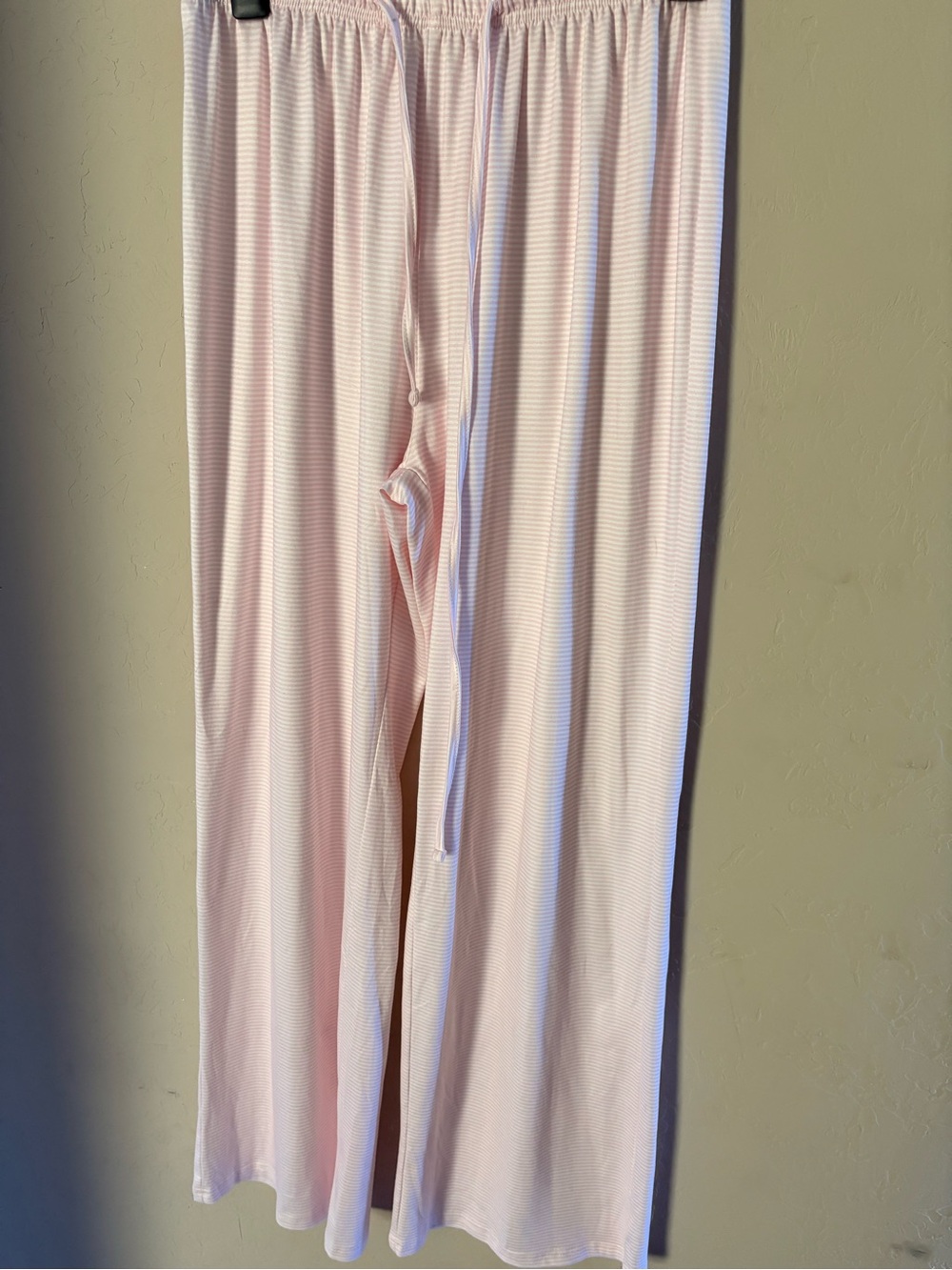 Women's Pink striped Ribbed Sleep Pants - Soft Lounge Pajama Bottoms